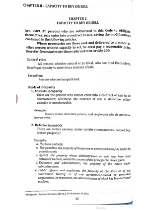 Oblicon chap4 - SUMMARY Specific or determinate thing is a thing which ...
