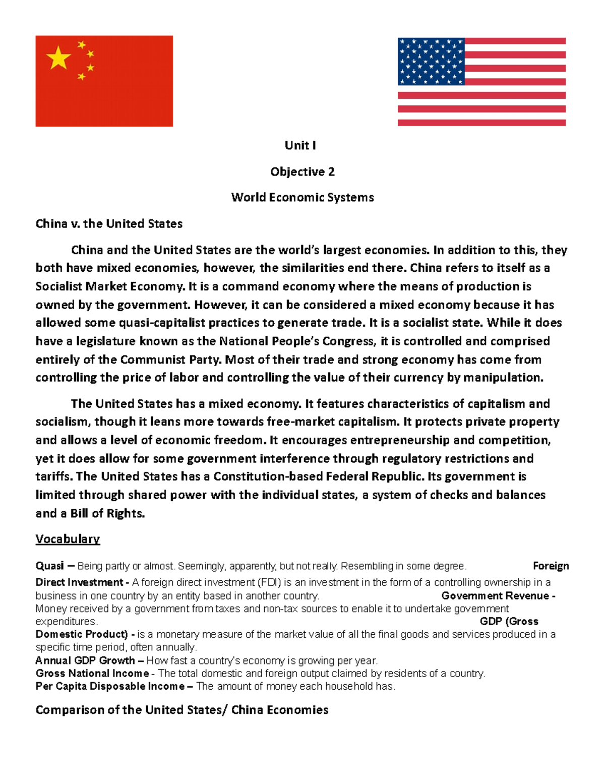 usa vs china essay