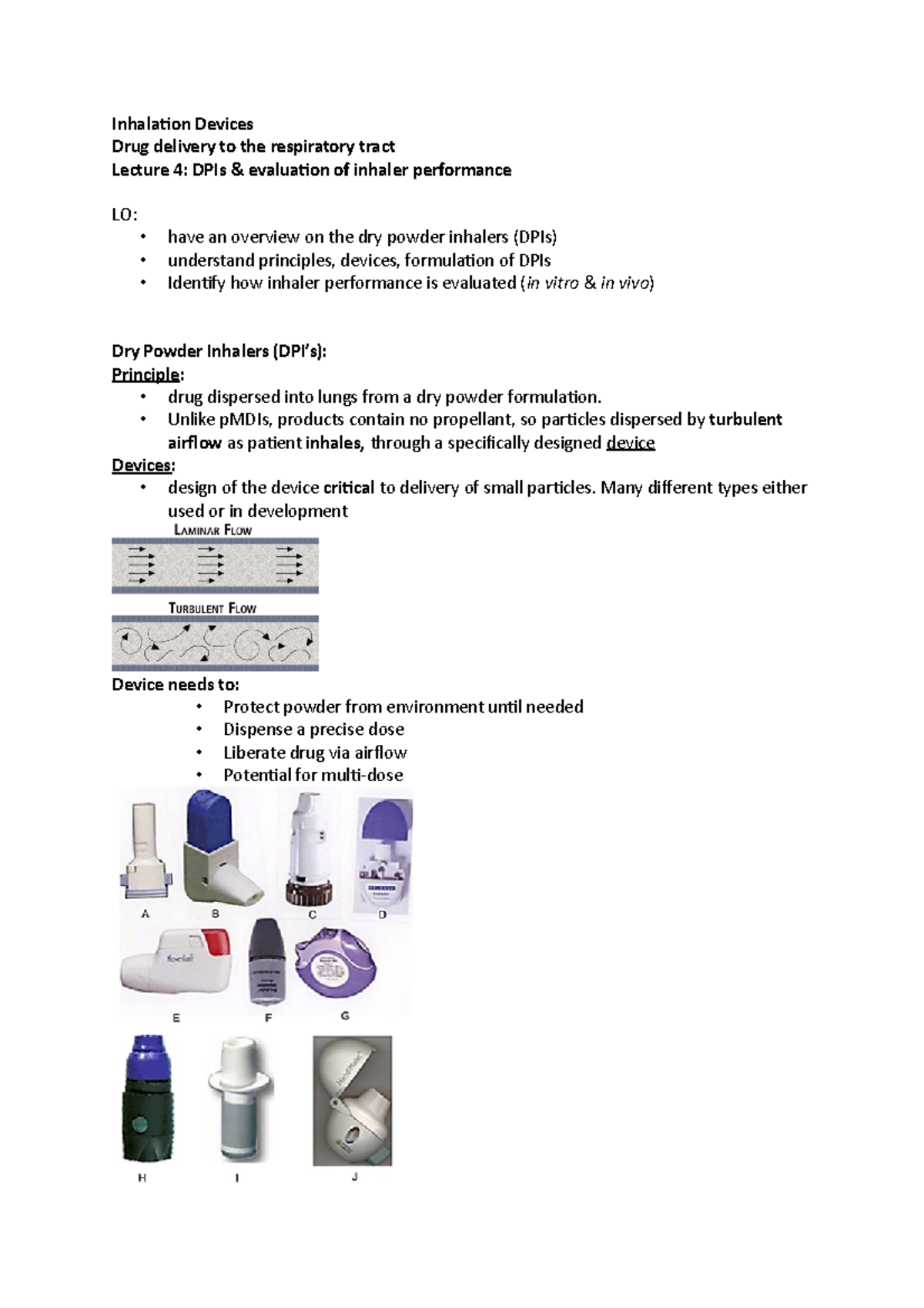 DPIs & evaluation of inhaler performance - Inhalation Devices Drug ...