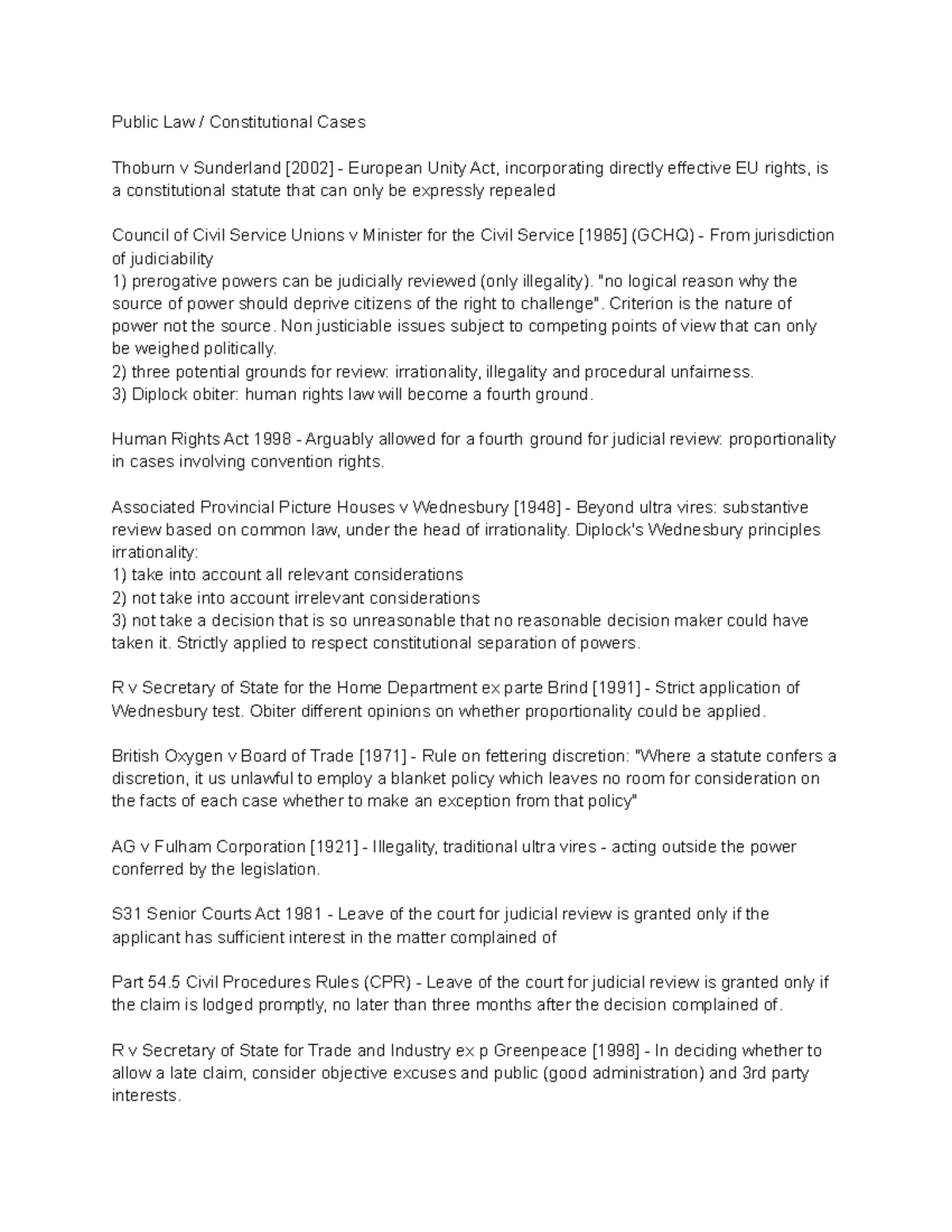 Public Law Constitutional Cases Public Law / Constitutional Cases