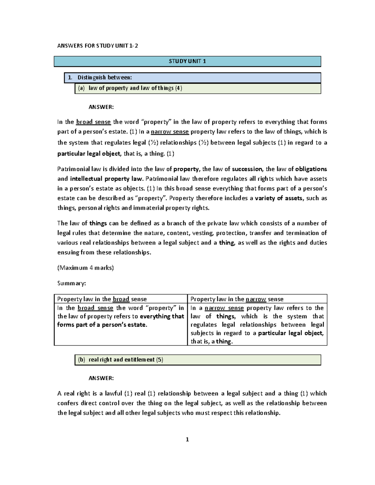 PVL3701-answers study unit 1 and 2 - ANSWERS FOR STUDY UNIT 1- STUDY ...