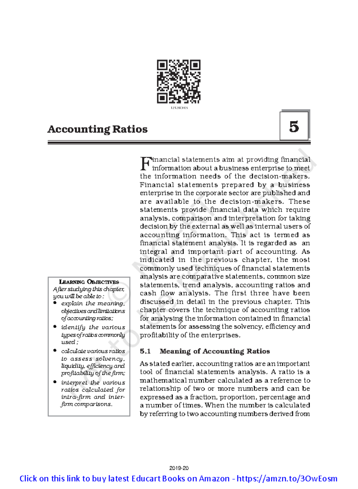 Ch 5 Accounting Ratios F inancial statements aim at providing