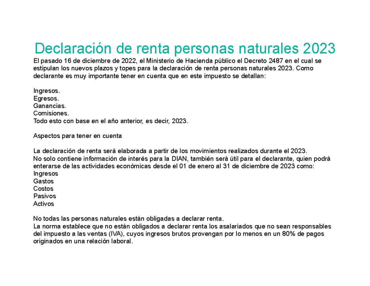 Paso a paso - PASO A PASO RENTA PRSONA NATURAL - Declaración de renta ...