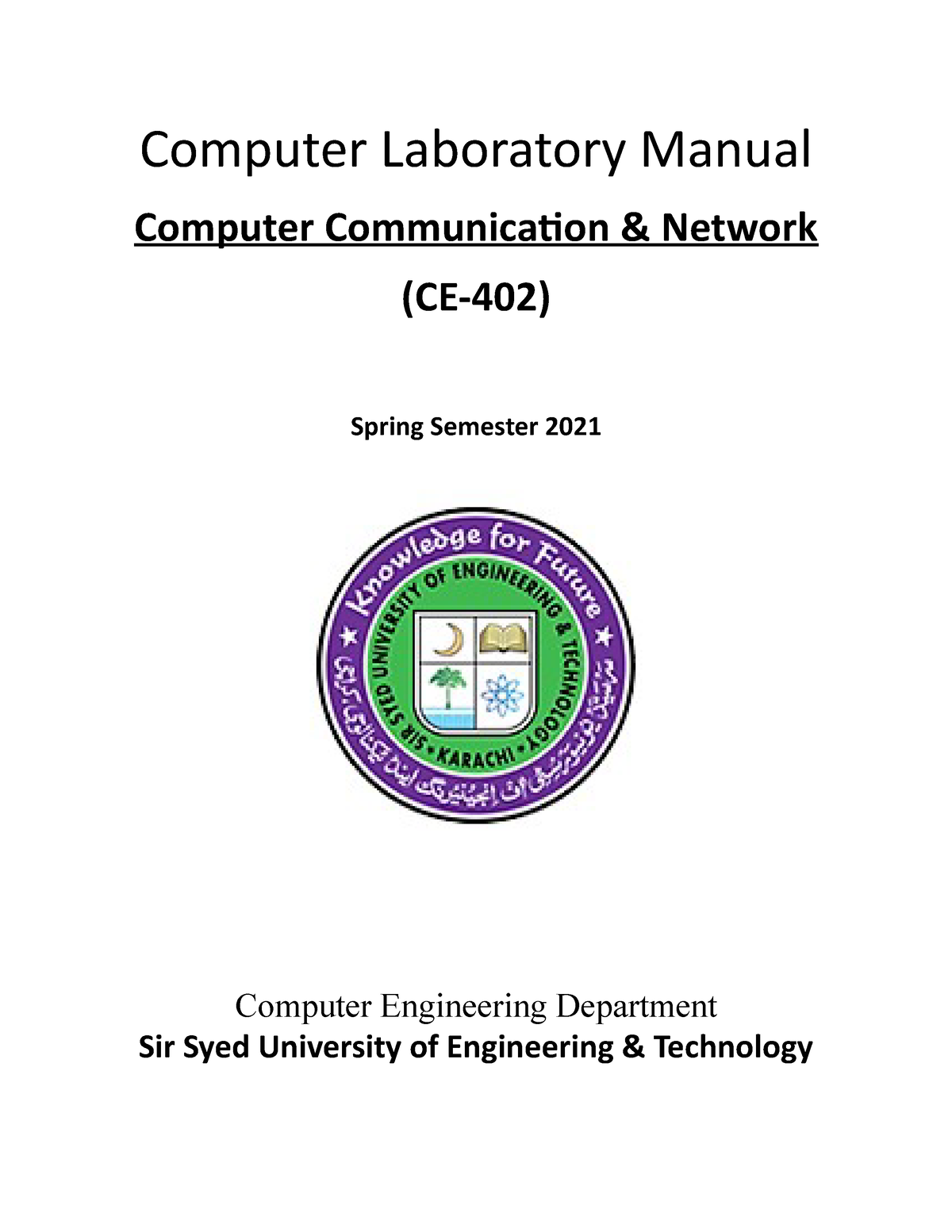 Computer Communication LAB No 1 - Computer Laboratory Manual Computer ...