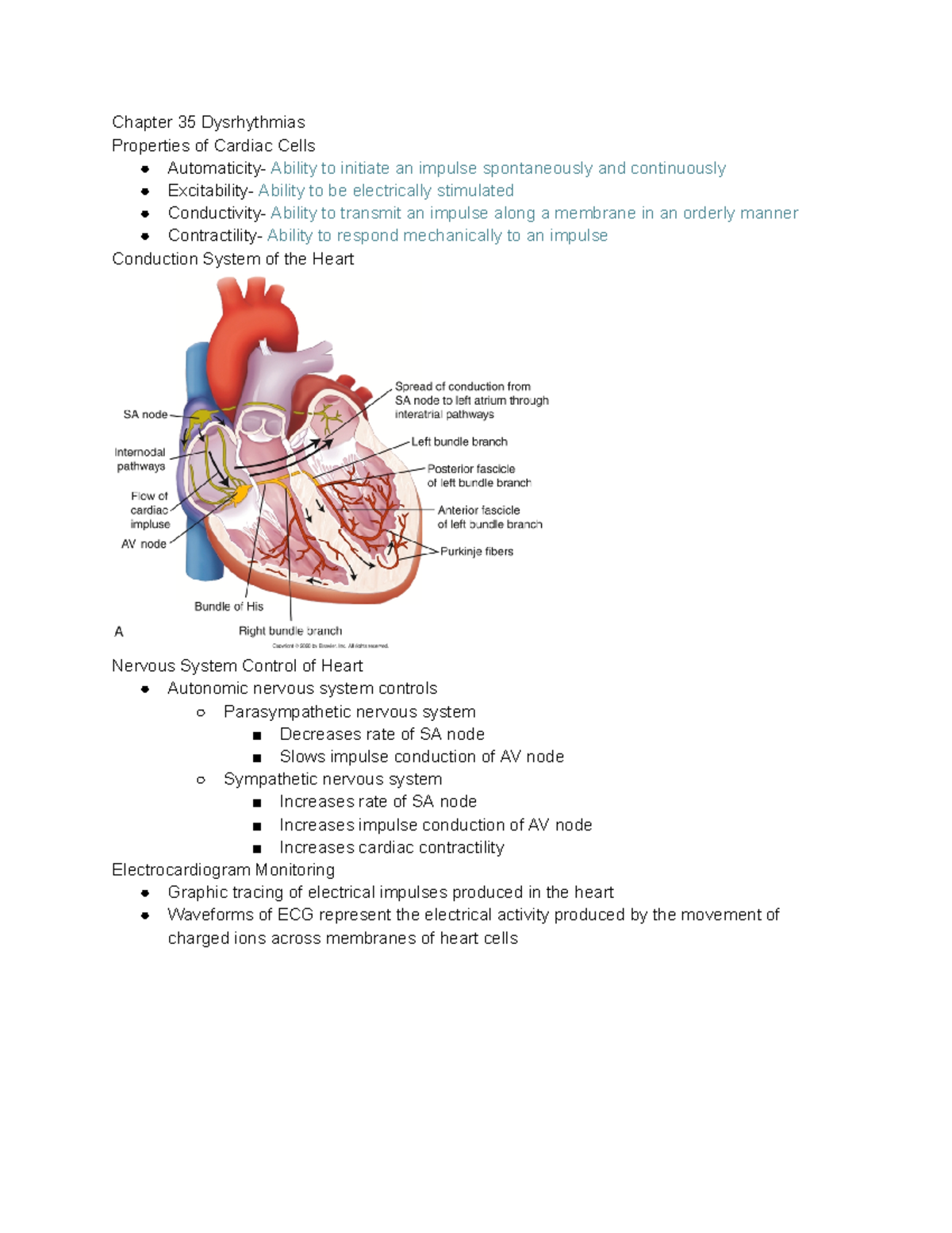 Chapter 35 Dysrhythmias - Chapter 35 Dysrhythmias Properties Of Cardiac ...