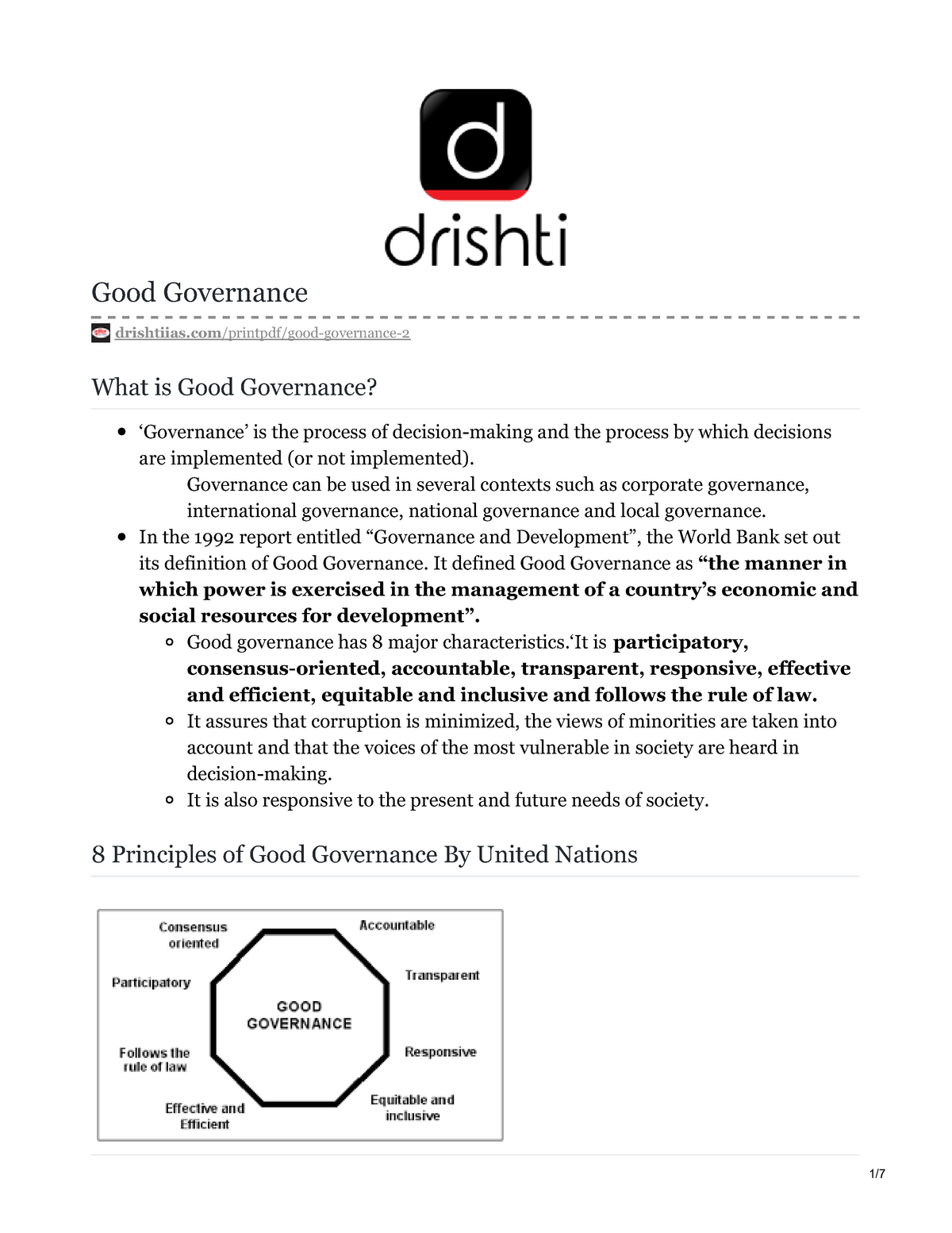 Good Governance - Nothing - Good Governance Drishtiias /printpdf/good ...