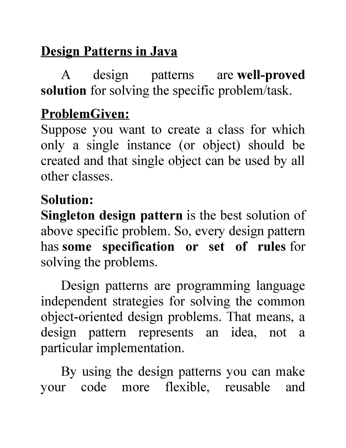 Design Patterns In Java (unit-3) - Design Patterns In Java A Design ...