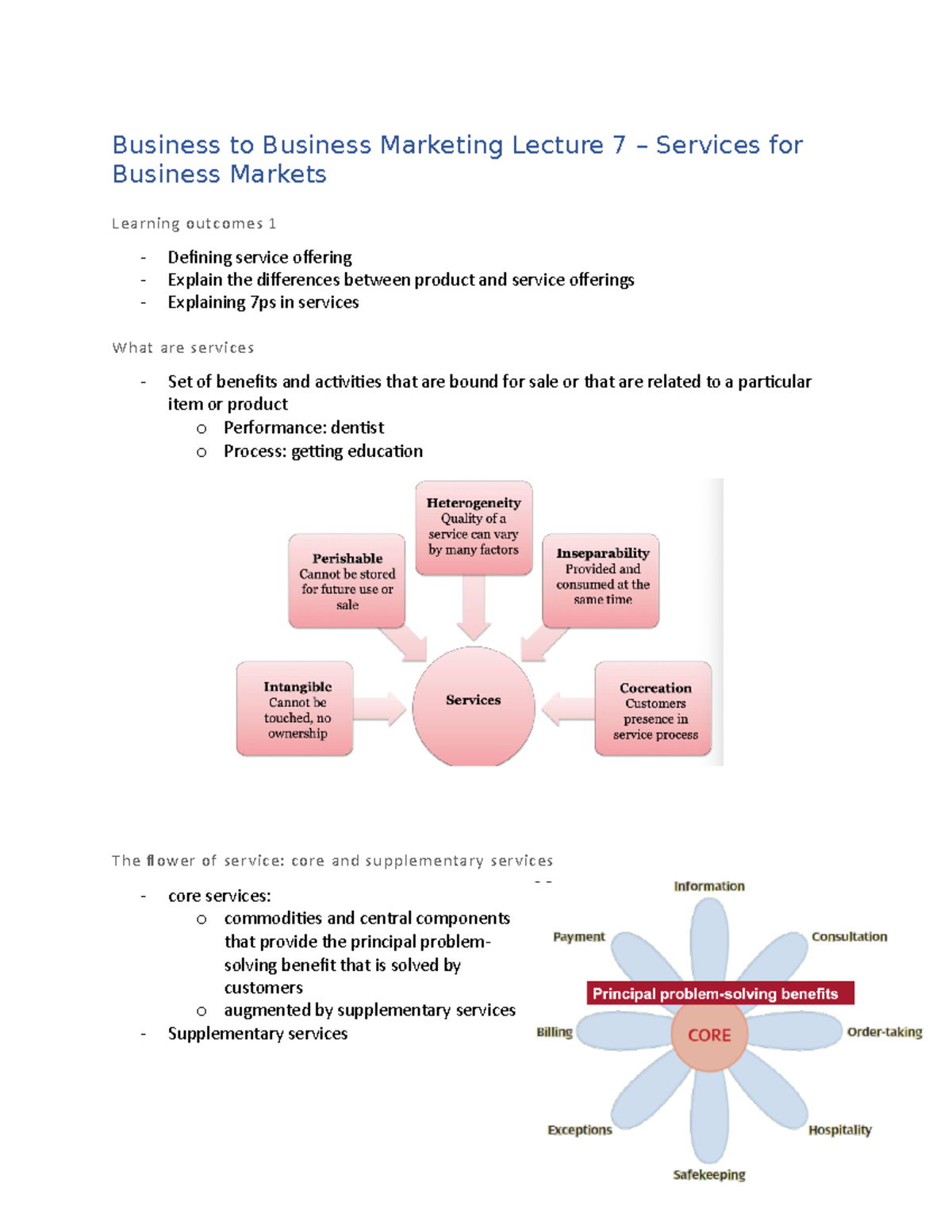 B2B Lecture 7 - Business To Business Marketing Lecture 7 – Services For ...