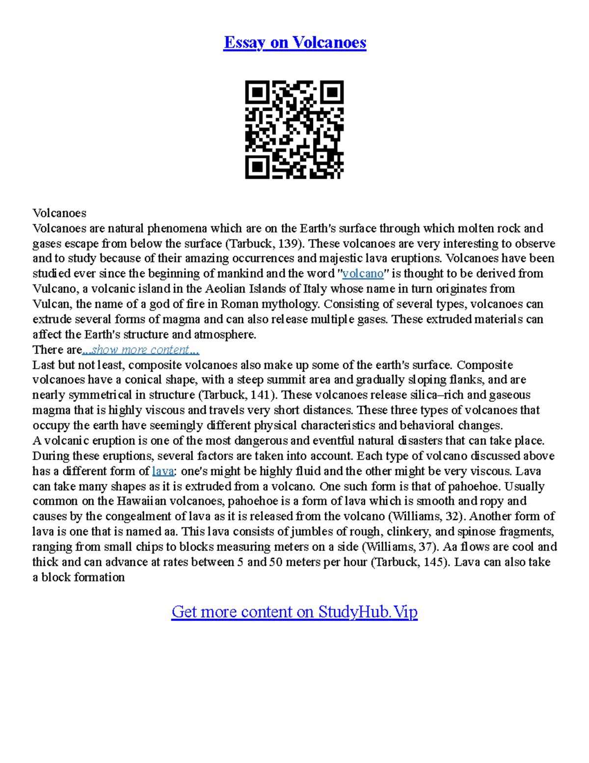 Sample Expository Essays Essay on Volcanoes Volcanoes Volcanoes are