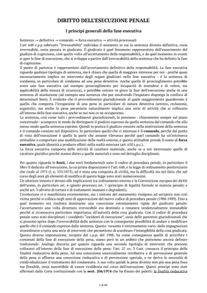 Appunti Esecuzione penale