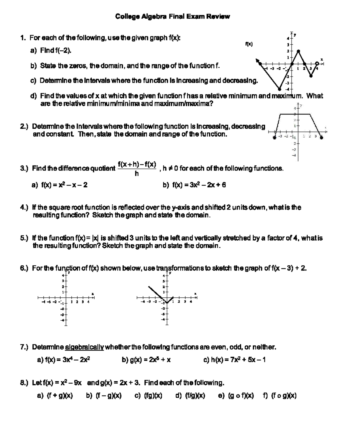 1314 Final Exam Review - MATH 1314 - Studocu