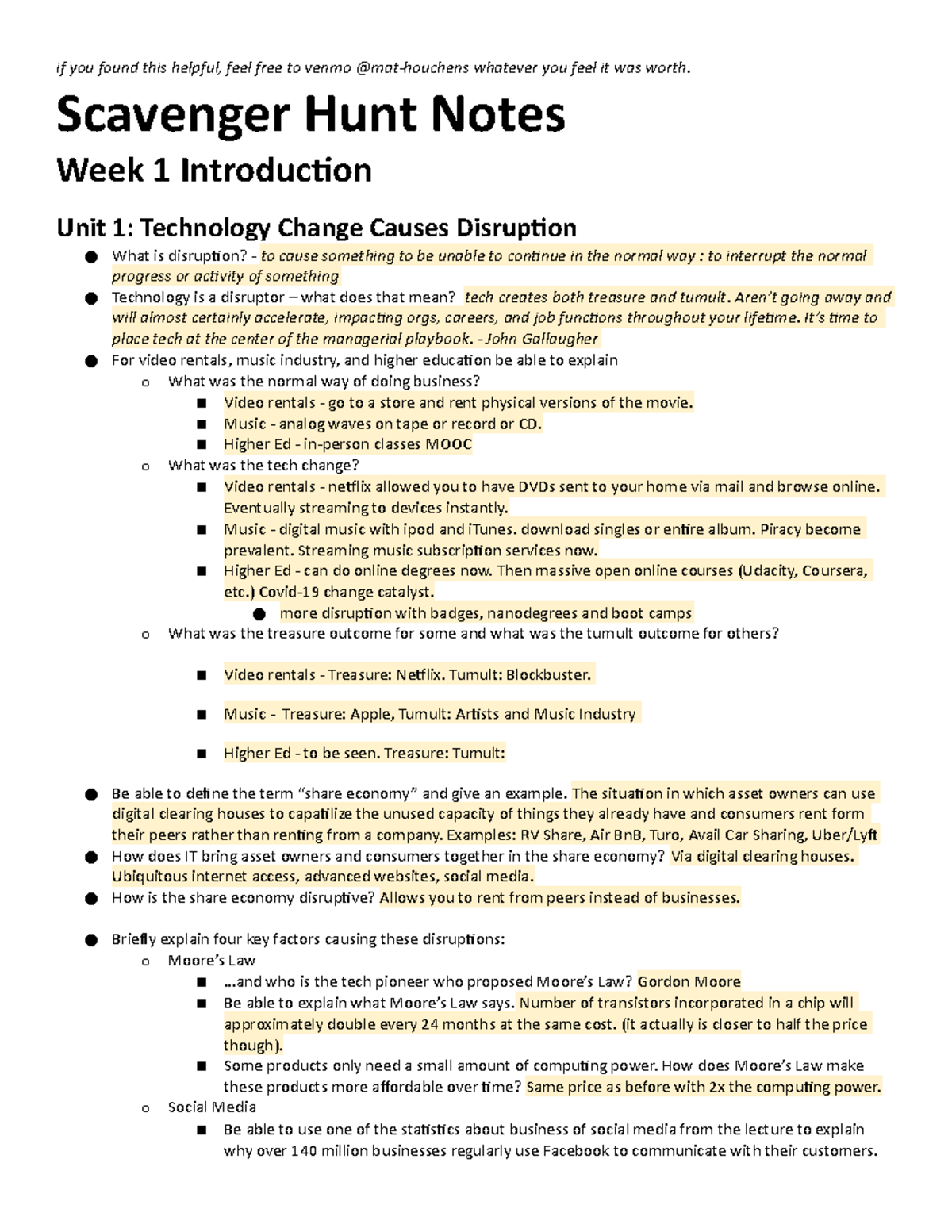 Exam 1 Scavenger Hunt Notes - Scavenger Hunt Notes Week 1 Introduction ...