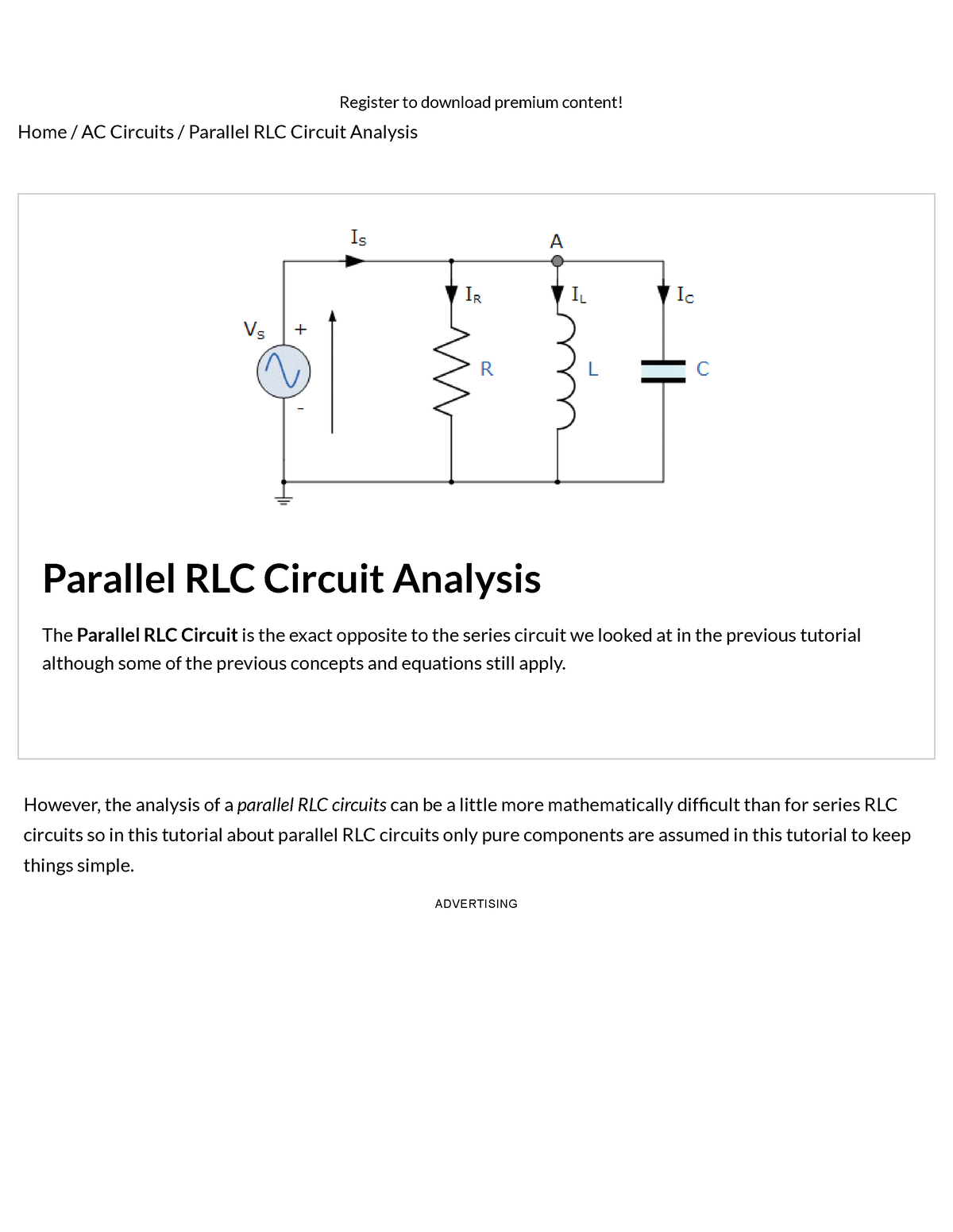 Parallel RLC Circuit And RLC Parallel Circuit Analysis - Register To ...