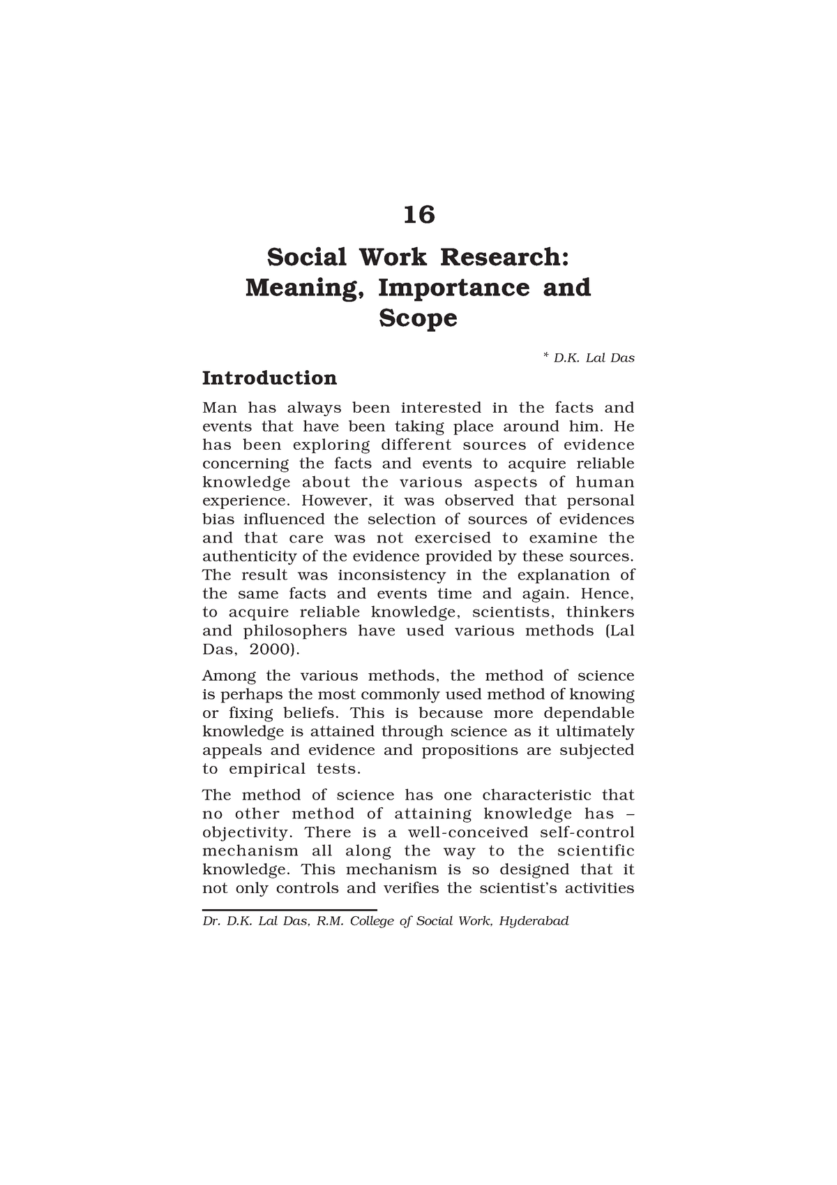 what is an example of a social work research topic