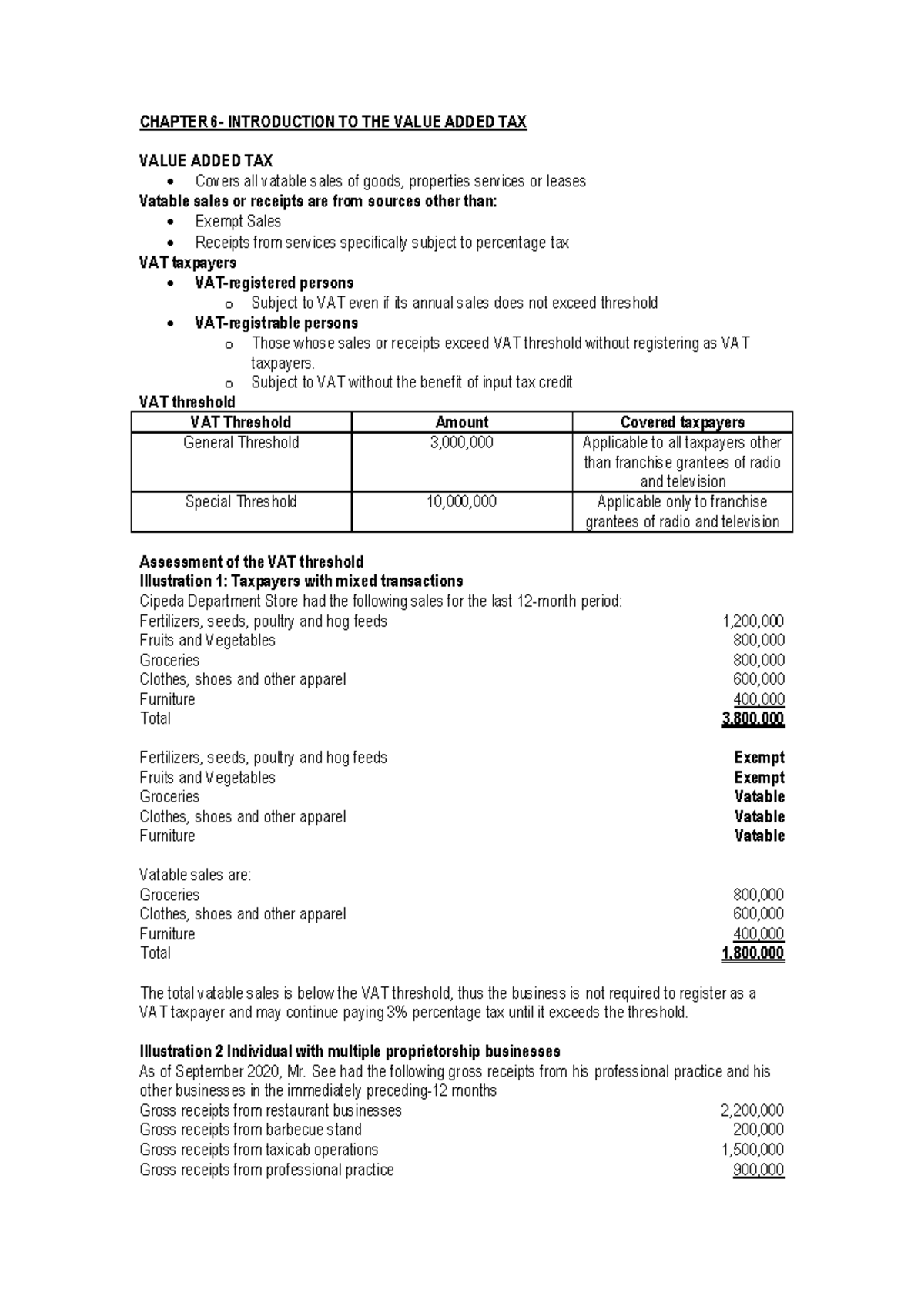 Chapter 6 Introduction TO THE Value Added TAX CHAPTER 6