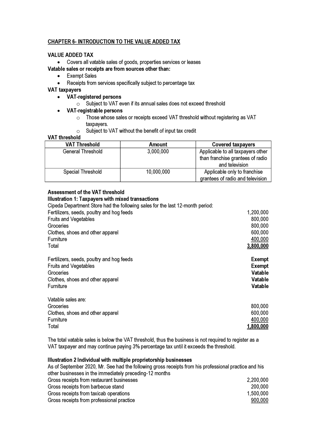 Chapter 6 Introduction TO THE Value Added TAX CHAPTER 6 