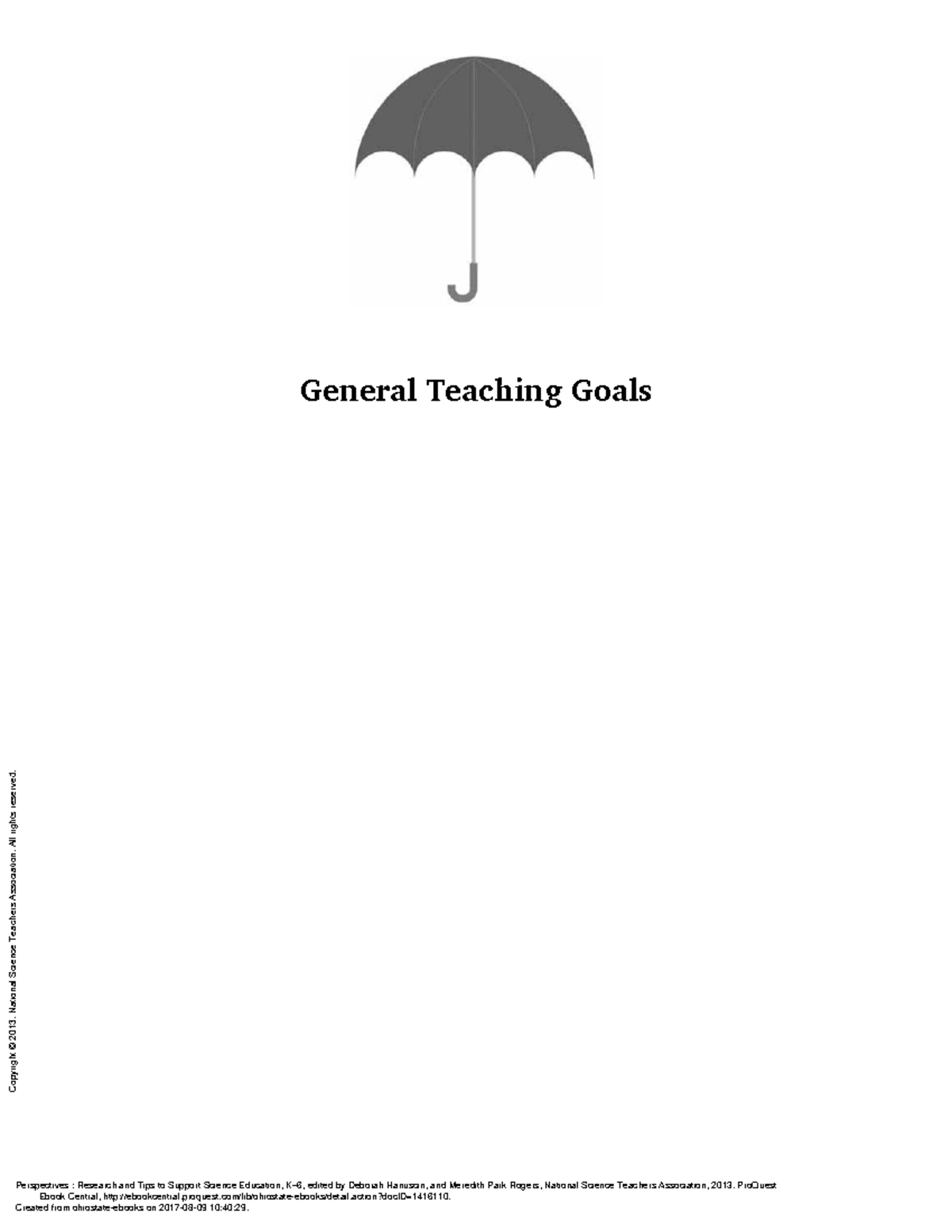 General Teaching Goals General Teaching Goals Perspectives Research
