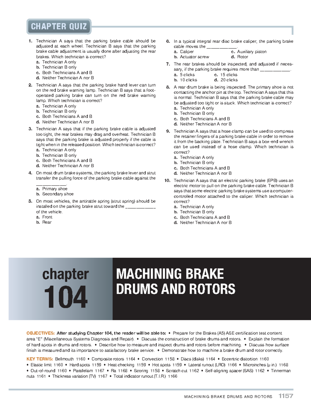 104 Machining Brake Drums and Rotors M A C H I N I N G B R A K E D R