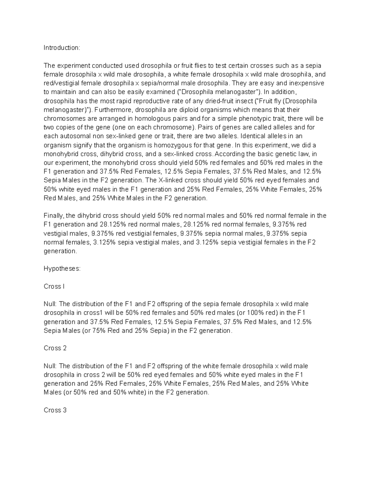 fruit fly experiment conclusion