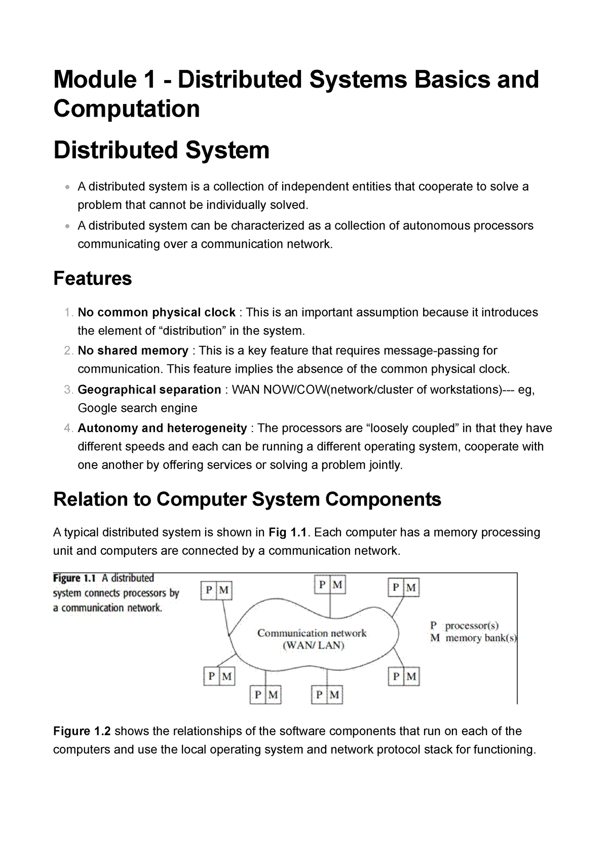 M1 - Distributed Systems Basics And Computation - Module 1 ...