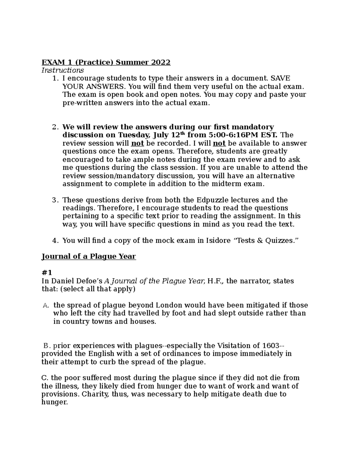 Exam+1+Practice+Questions+Summer+2022+ENG+301 - EXAM 1 (Practice ...