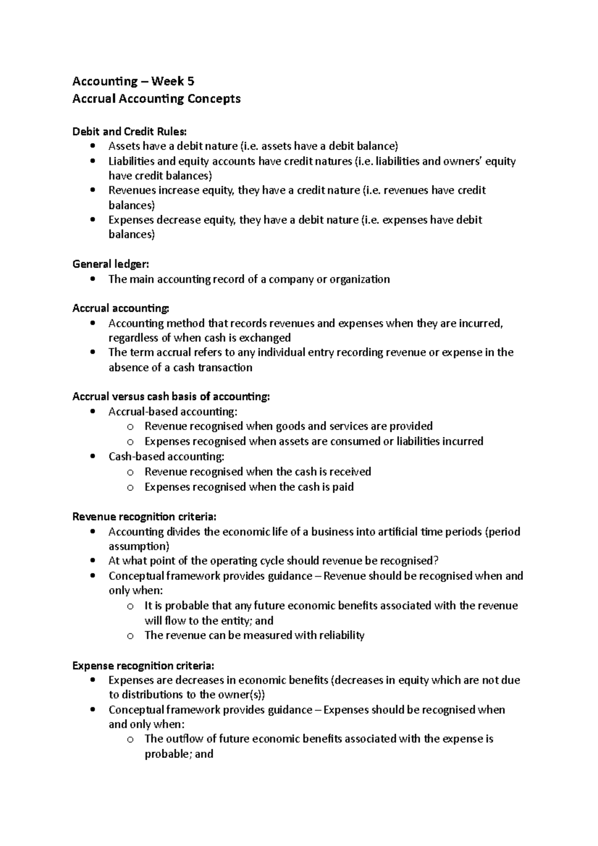 Accounting Topic 5 - Lecture notes 5 - Accounting – Week 5 Accrual ...