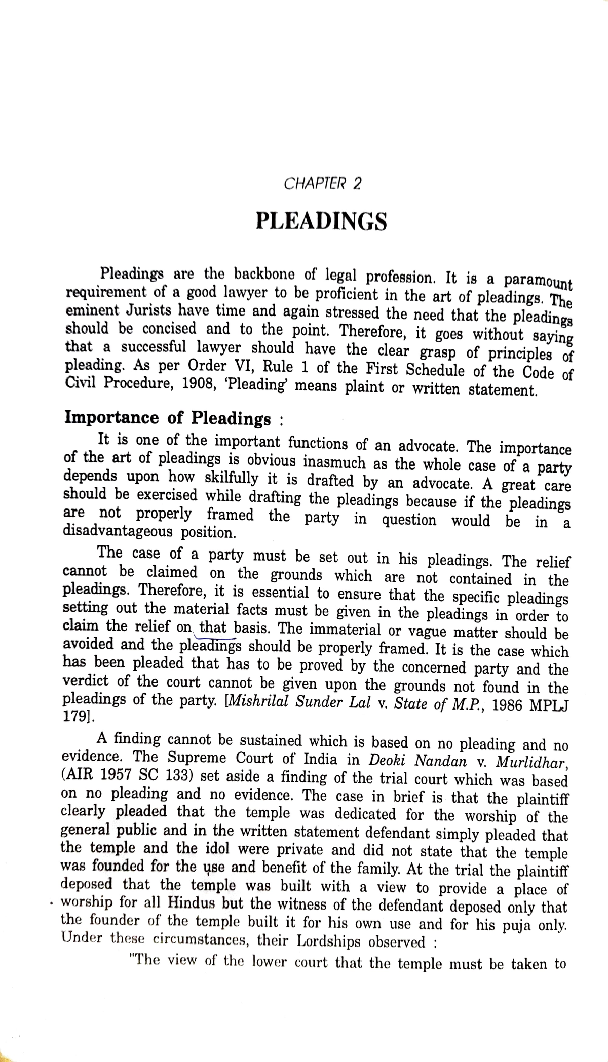 Pleadings - Corporate Law - CHAPTER 2 PLEADINGS Pleadings Are The ...