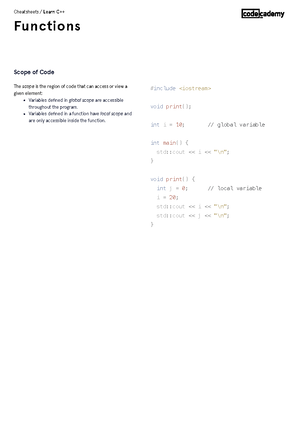 Learn C++ References & Pointers Cheatsheet Codecademy - In C++, pass-by ...