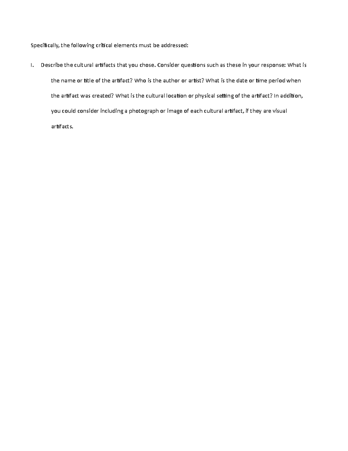 Rough Draft(alt) - Critical elements of first project - Specifically ...