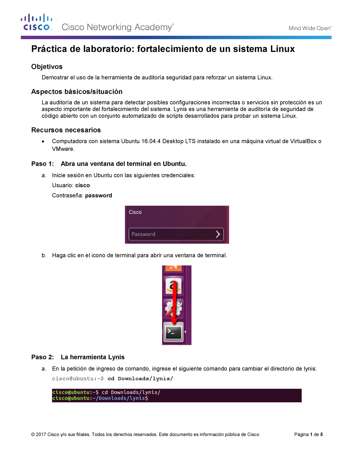 7.1.1.6 Lab - Hardening A Linux System Tema 7 - Objetivos Demostrar El ...