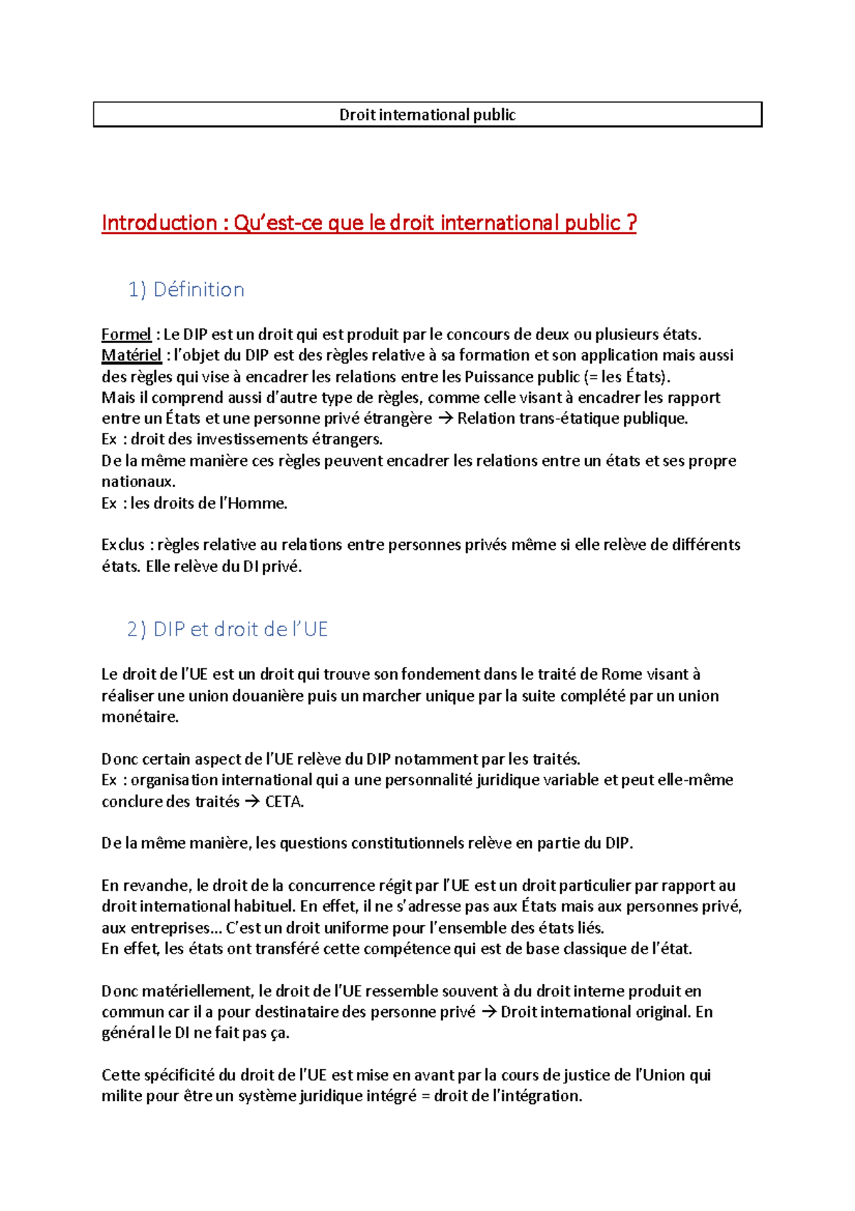 dissertation sur le droit international public