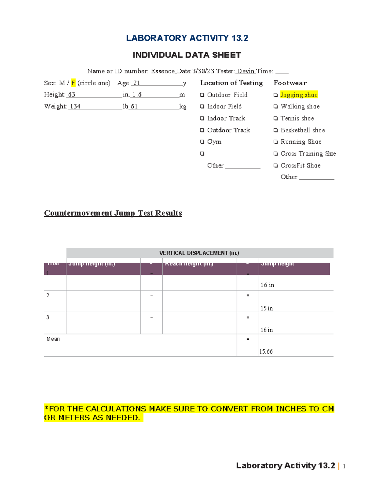 LAB 9 Measuring Power - Laboratory Activity 13 | 1 LABORATORY ACTIVITY ...