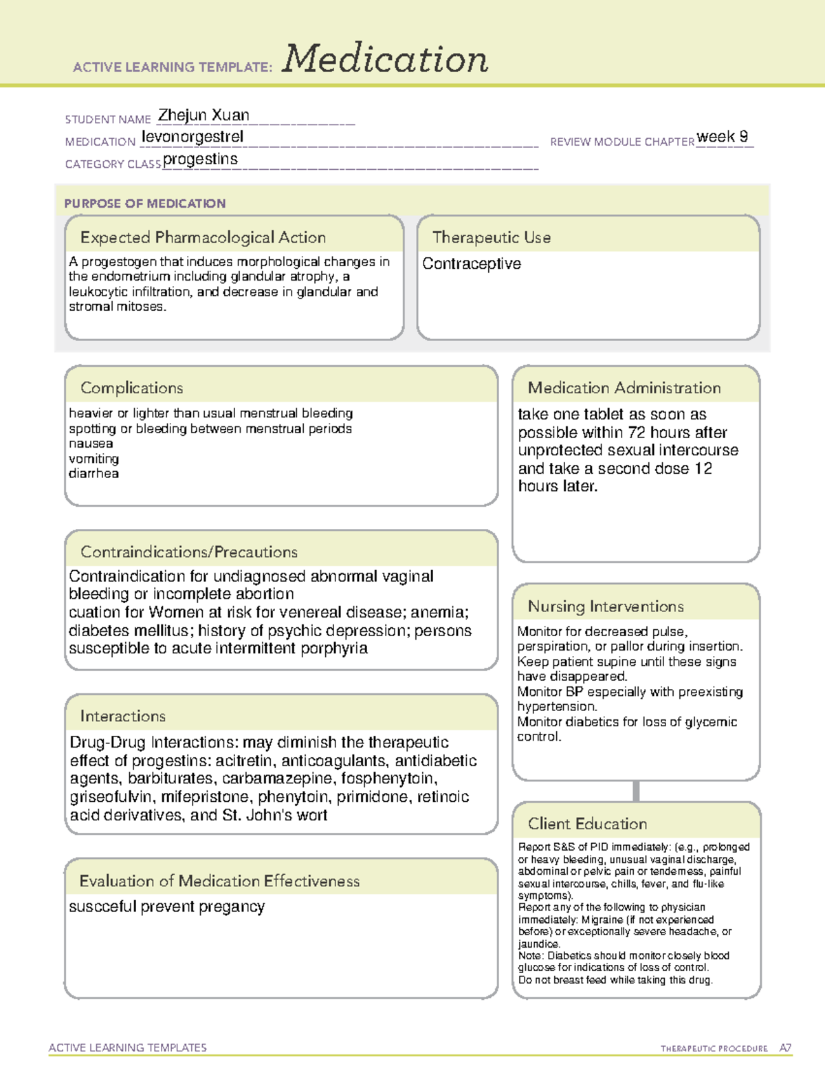 Levonorgestrel - Drug Card - ACTIVE LEARNING TEMPLATES THERAPEUTIC ...