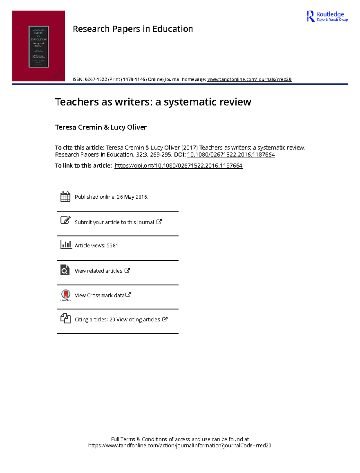 Cremin & Oliver - book summaries - Full Terms & Conditions of access ...