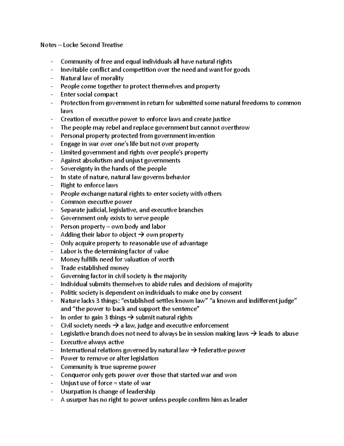 Accountability Notes - John Locke - Second Treatise of Government ...