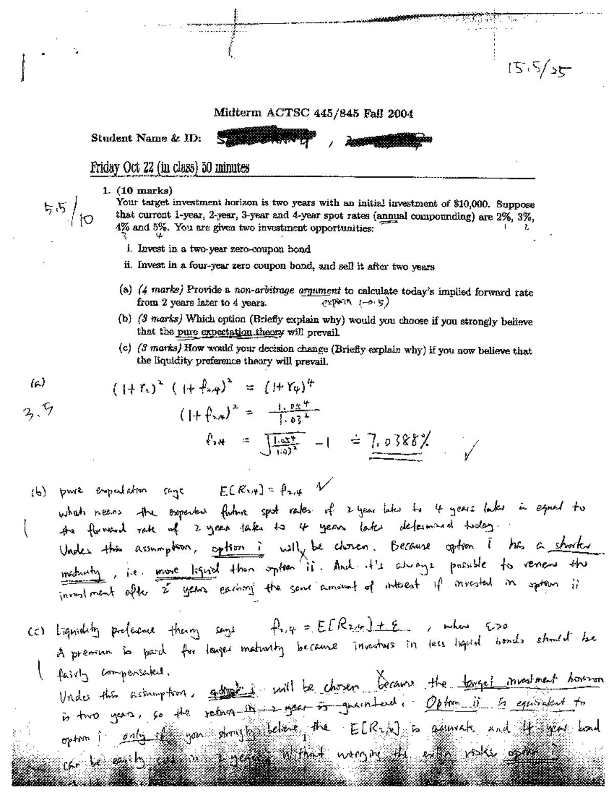 Exam 2004, questions and answers - Midterm Fall 2006 Department of ...