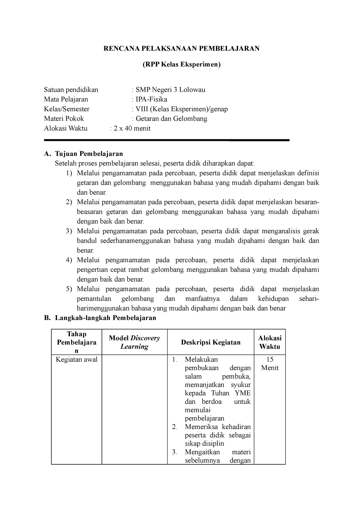 RENCANA PELAKSANAAN PEMBELAJARAN - Tujuan Pembelajaran Setelah Proses ...