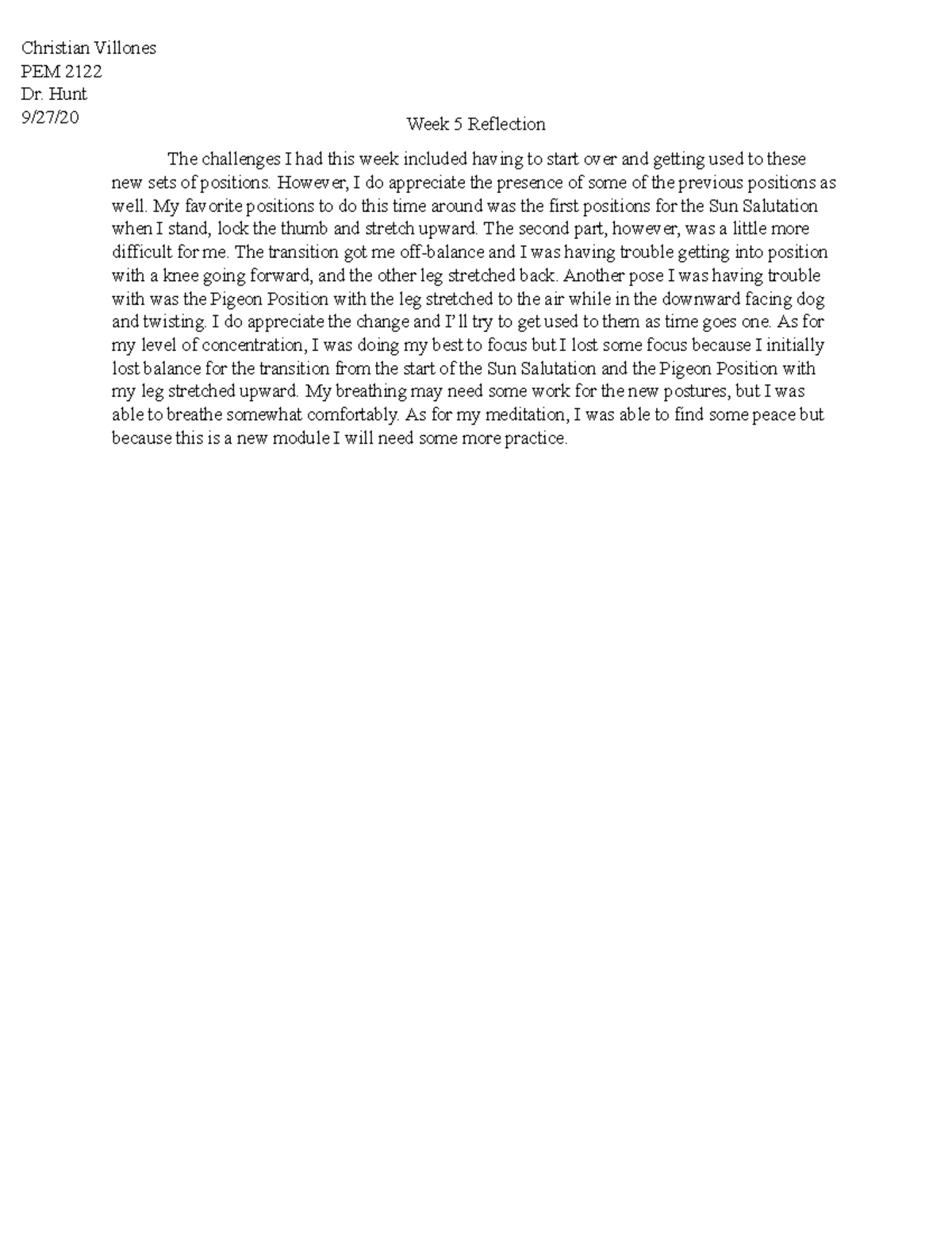 Week 5 Reflection - Week 5 Reflection The challenges I had this week ...
