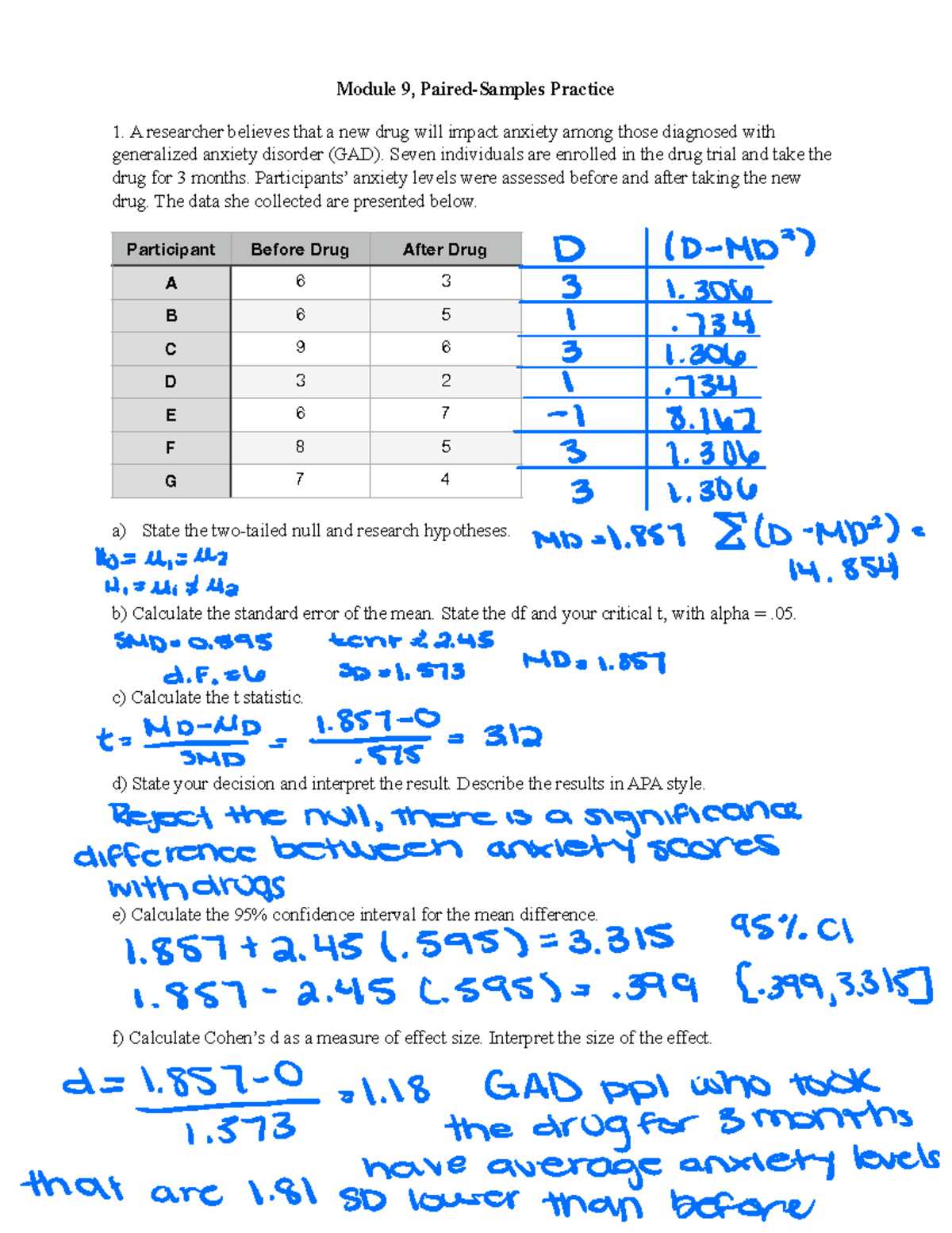 Module+9+Paired-Samples+Practice - Module 9, Paired-Samples Practice 1 ...