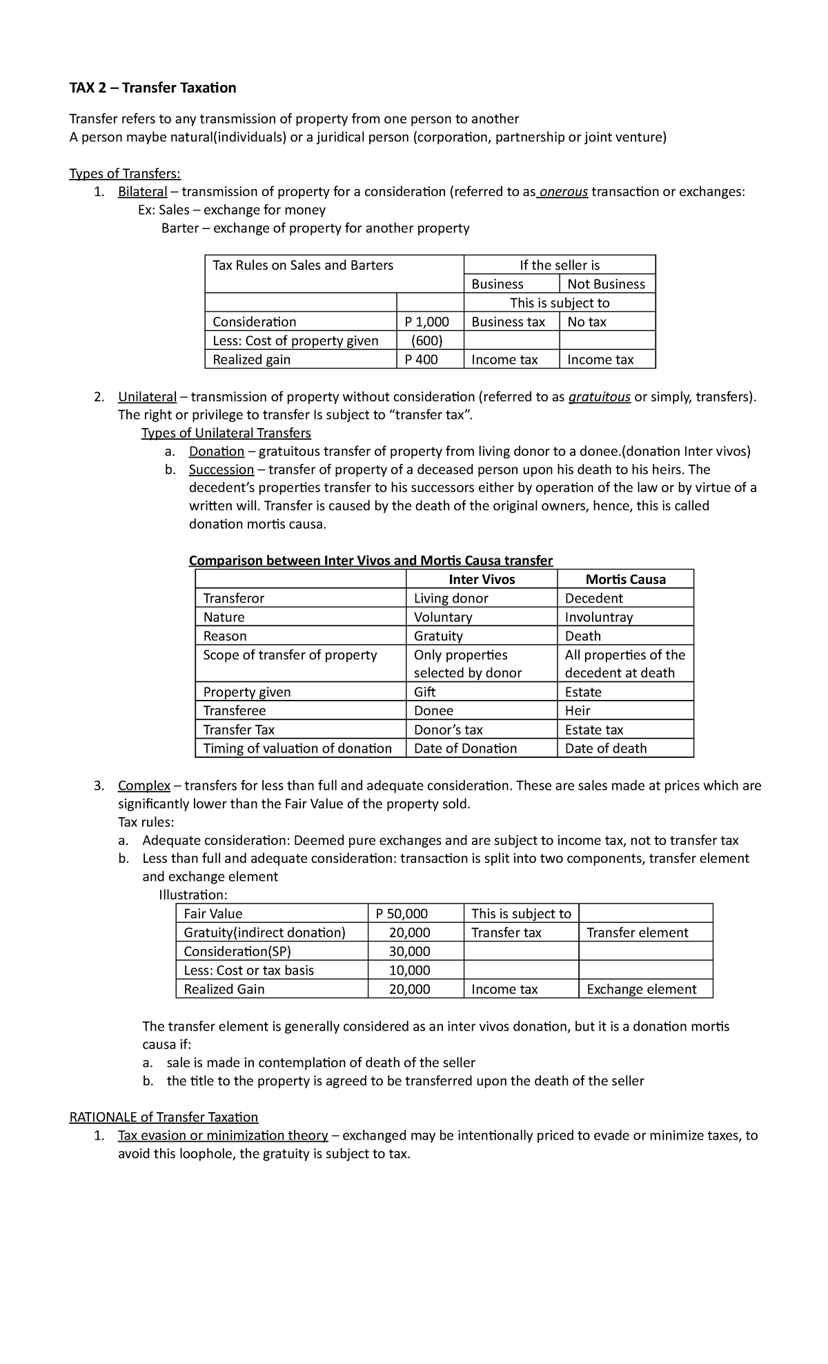 TAX 2 lecture notes - For BSA students. “No matter how busy you may ...