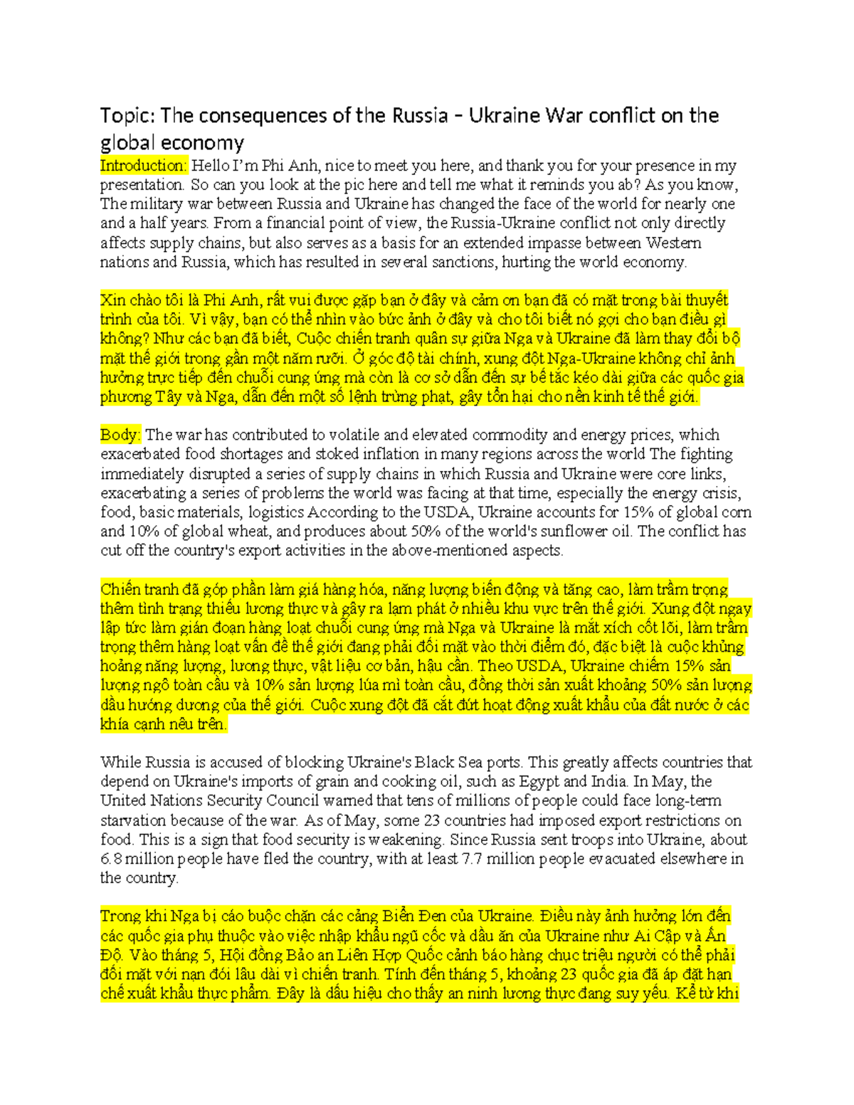 The consequences of Russia - Ukraine war conflict on the global economy ...