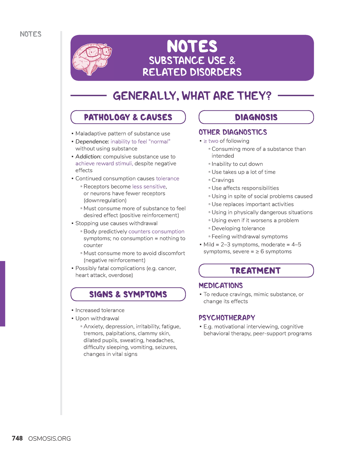 Substance Use And Related Disorders - NOTES NOTES SUBSTANCE USE ...