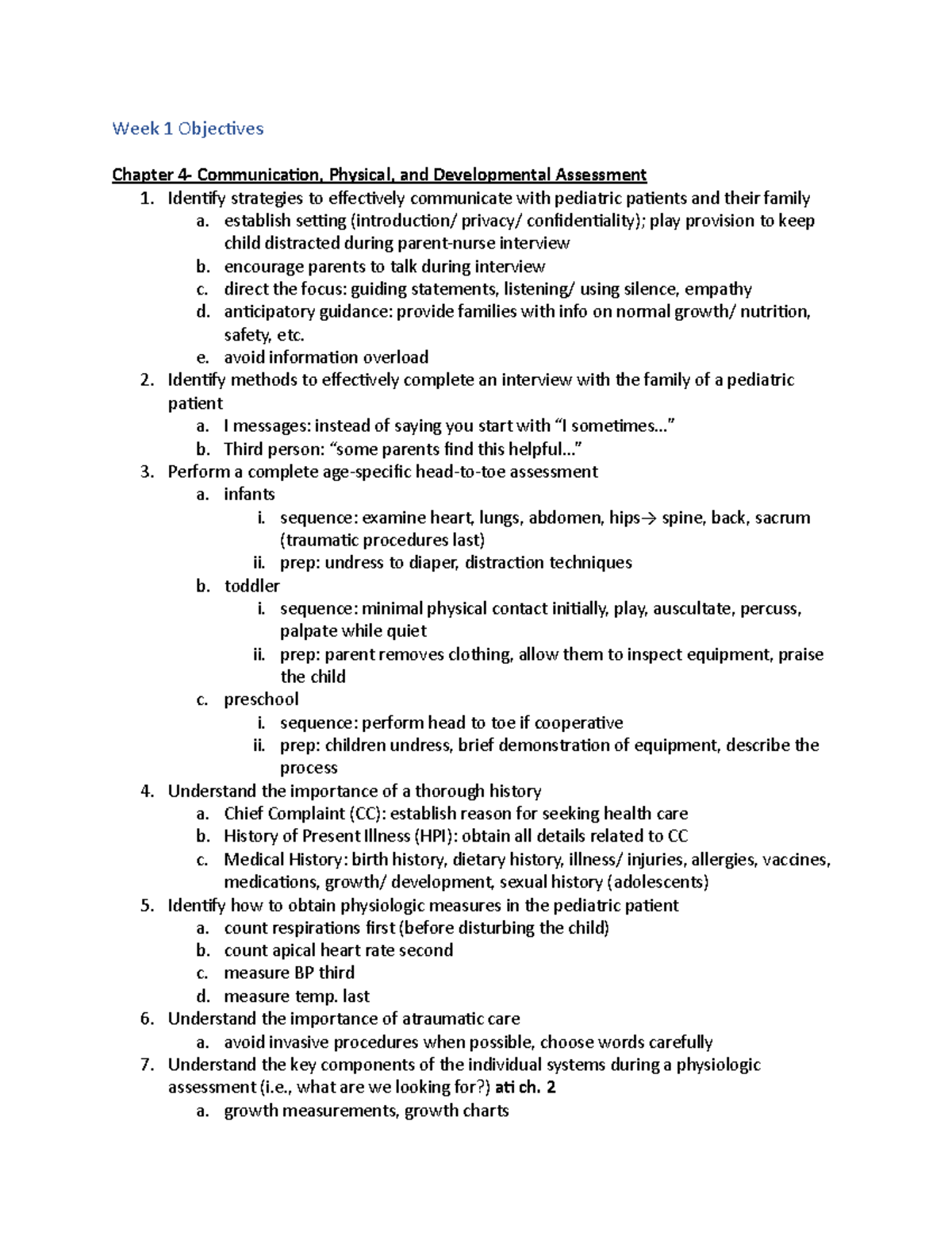 Week 1 Objectives-Spring 2018 - Week 1 Objectives Chapter 4 ...