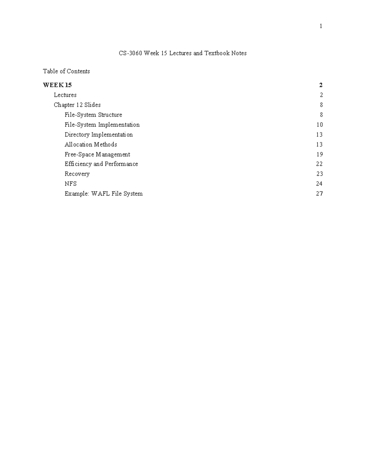 CS3060 Week15 Lectures&Textbook Notes - CS-3060 Week 15 Lectures and ...