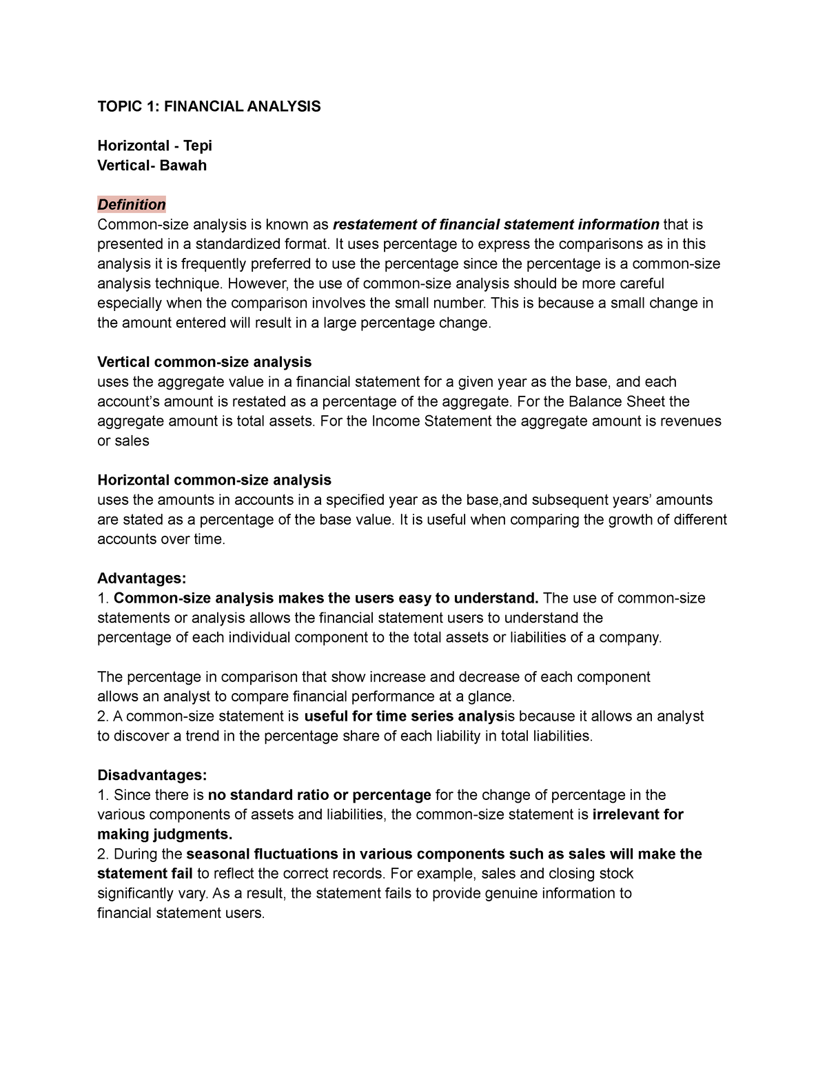 Common Size Financial Statement: Definition and Example