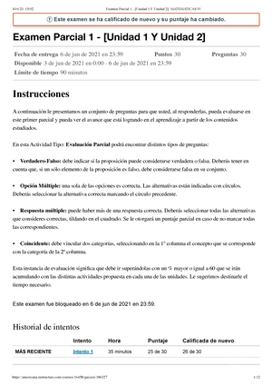 Examen Parcial 2 - [Unidad 3 Y Unidad 4] Matematicas IV - Este Examen ...