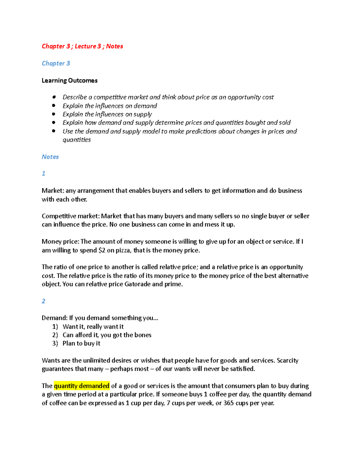 Chapter 3 Notes - Chapter 3 ; Lecture 3 ; Notes Chapter 3 Learning ...