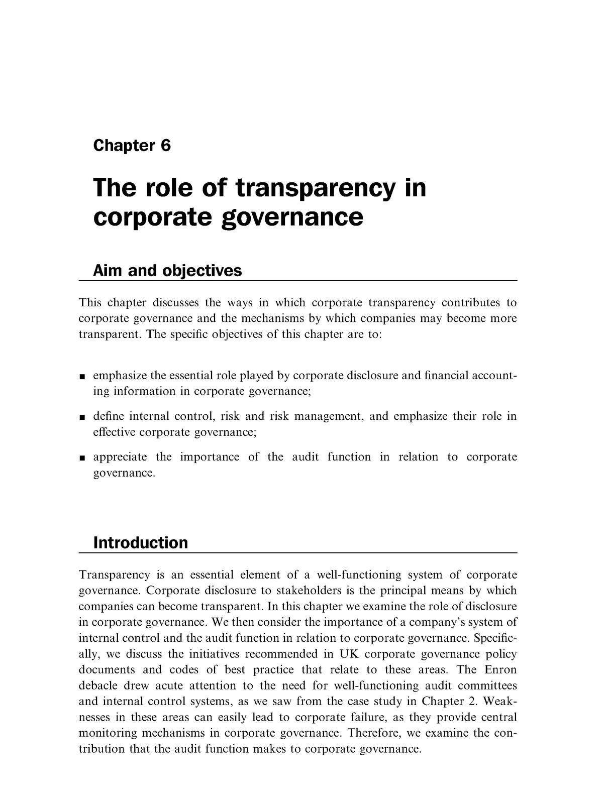 transparency in corporate governance essay