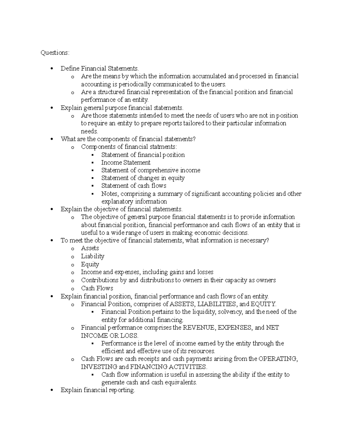 Chapter 1 Financial Statement Intermediate Accounting 3 VALIX ...