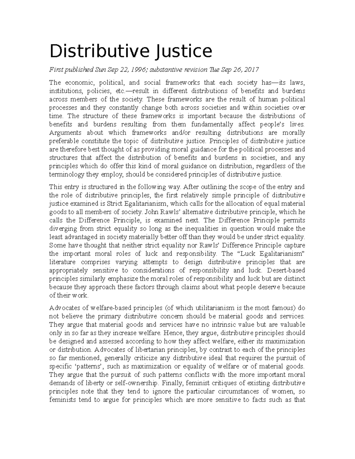Distributive Justice Distributive Justice Distributive Justice